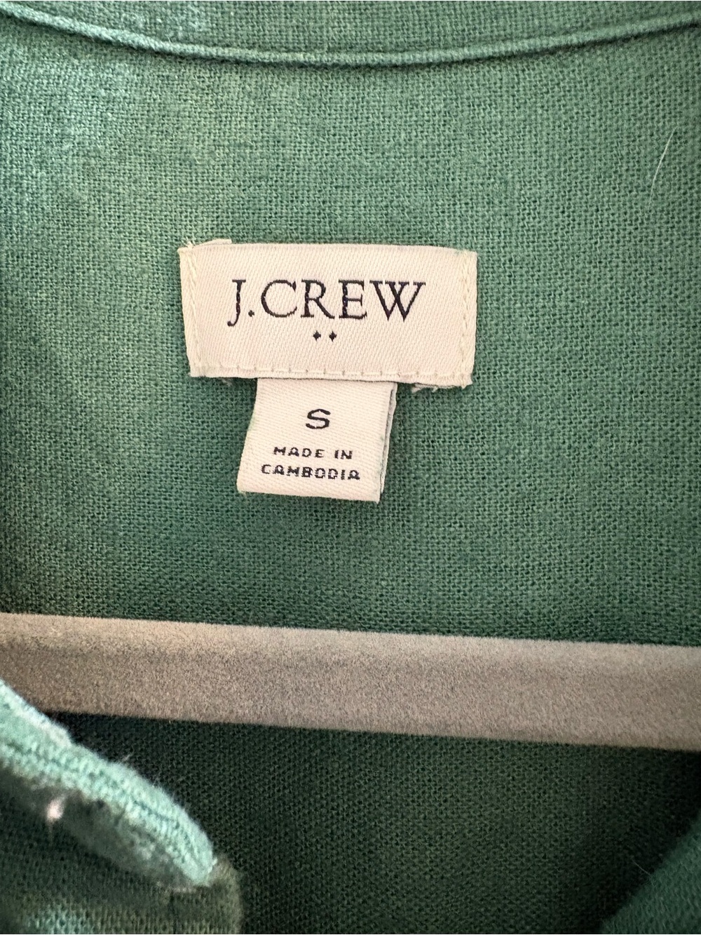 J. Crew Linen blend belted mini shirtdress
Green size Small
Button up - Picture 2 of 8